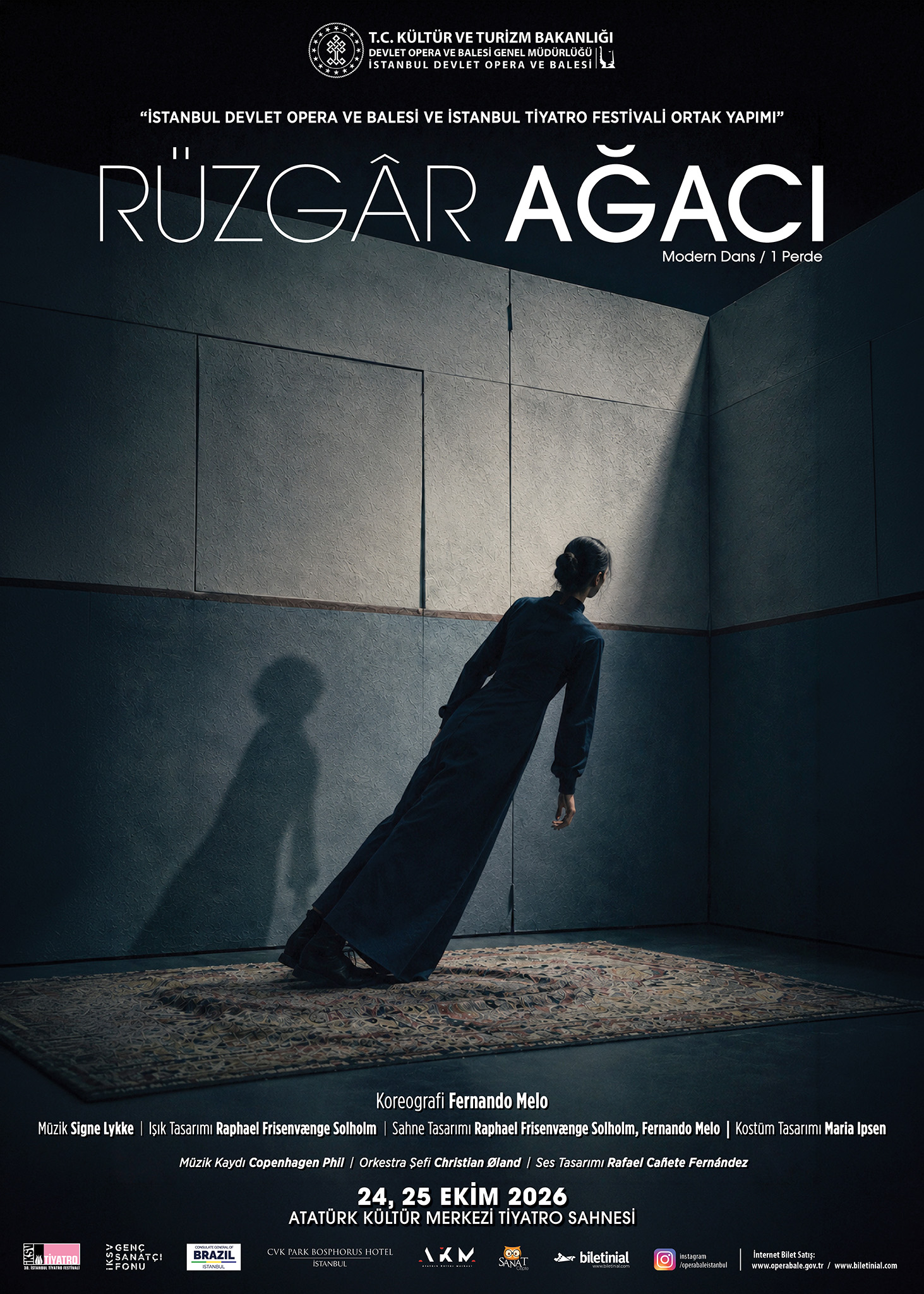 MODERN DANS “RÜZGAR AĞACI” AKM’DE PRÖMİYER YAPIYOR.İstanbul Devlet Opera ve Balesi & İstanbul Tiyatro Festivali Ortak Yapımı ile Sahneleniyor